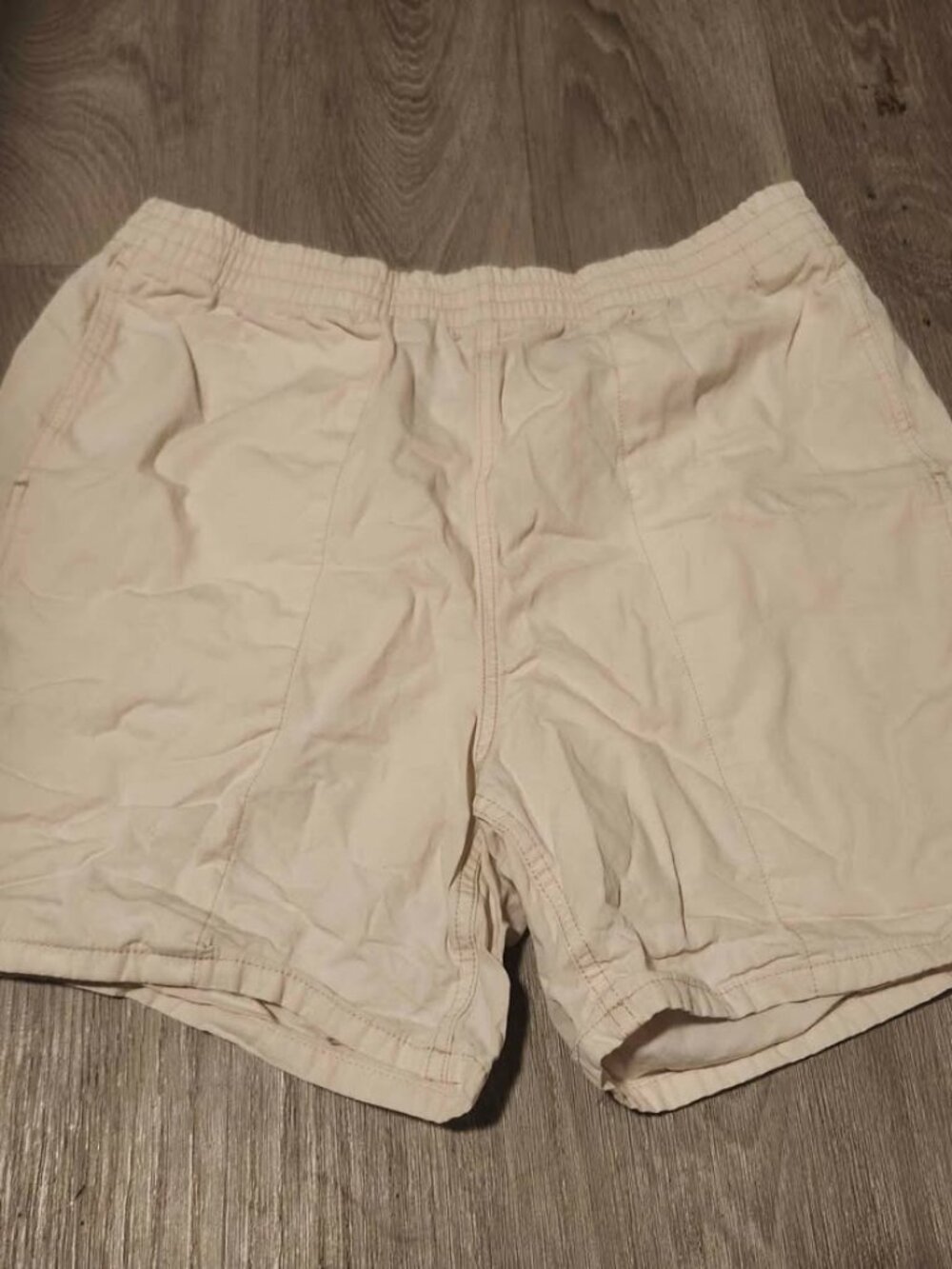 Patagonia Men's L Funhoggers 6" Shorts Undyed Natural Tan Cream Beige